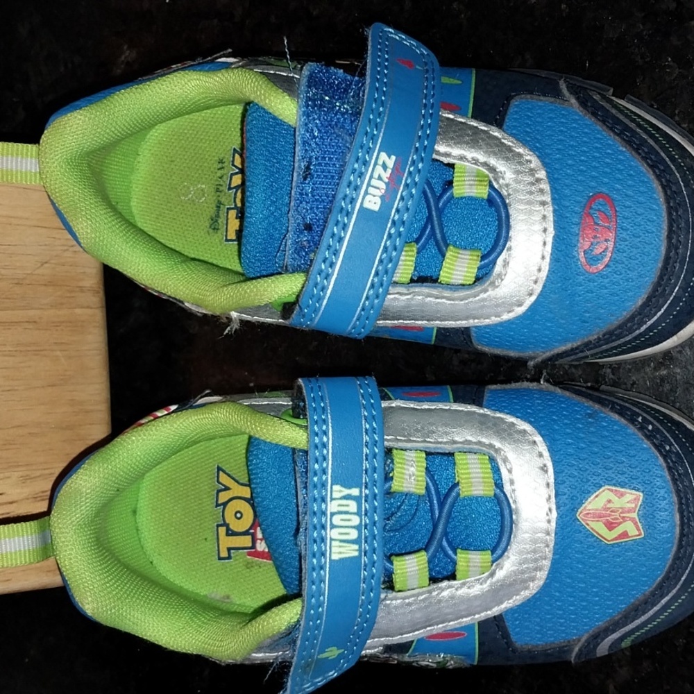 Toy Story size 8 Blue and Neon Green